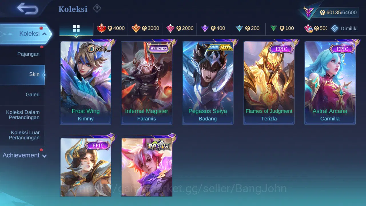 Mobile Legends: Bang Bang Accounts GLOBAL Hero 131 Skin 291 | Zodiac Selena | KOF Kar image 8