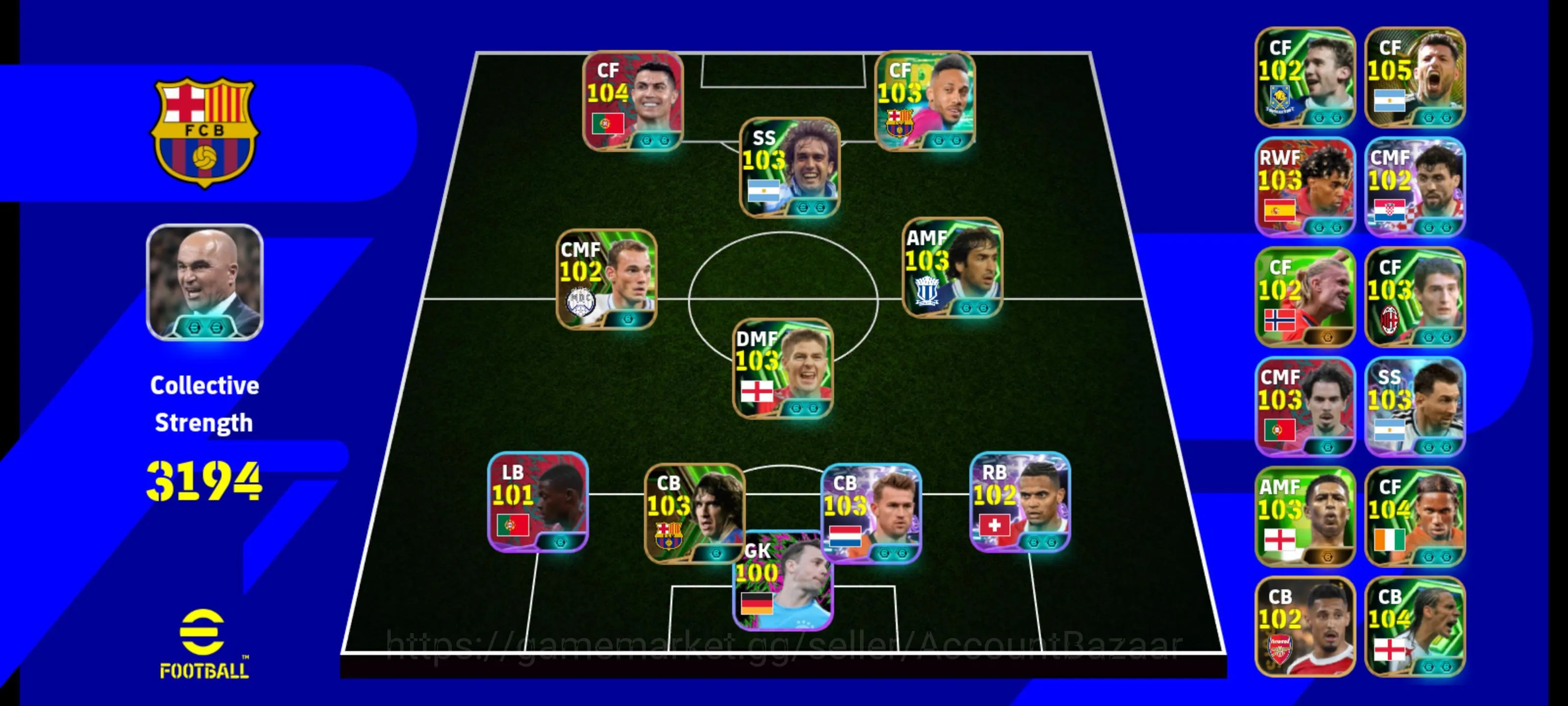 eFootball Accounts Meta Player Efootball account for sell || Collective strength 3194 1
