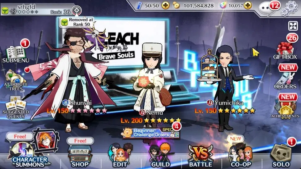 Bleach: Brave Souls Accounts Starter Global|98K BP+10k Orb|FreshStory|Nemu Xmas24|Yuichika TMV|Shunsui TYBW|Aizen 1