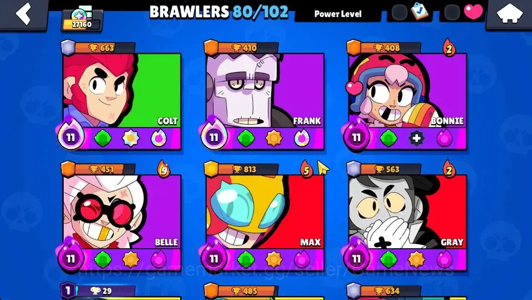Brawl Stars Accounts Lv 90|27K Trophy|80 Brawlers 16 Max Lvl|UL Sirius| image 5