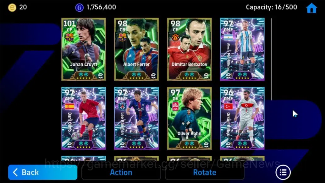 eFootball Accounts Android||Johan Cruyff, Alan Franco, Oliver Kahn, R image 9