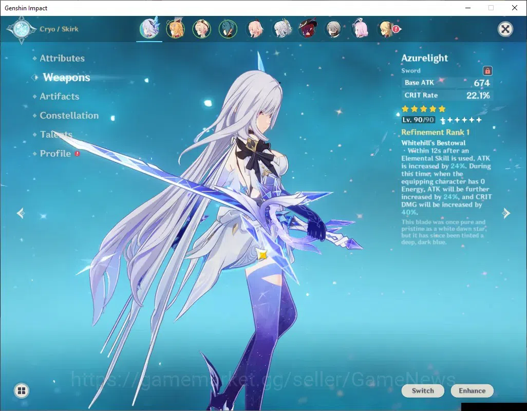 Genshin Impact Accounts ASIA|AR 55|5 Limited + 3 (*5 Weapon)|[Skirk,Escoff image 4