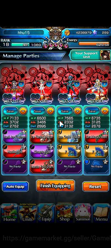 Grand Summoners Accounts Global|Rank 18|7 Ascend|InumutaTW,S Miyu,Isliid,Ch image 2
