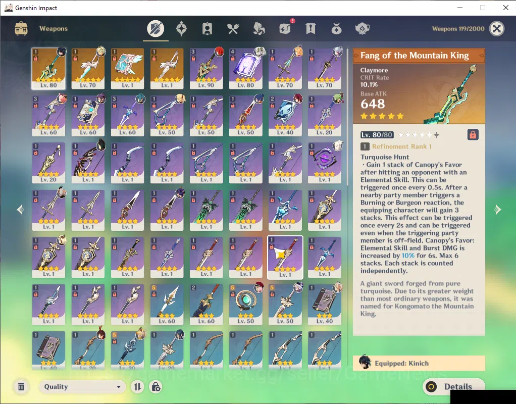 Genshin Impact Accounts ASIA|AR 55|4 Limited+4(*5Weapon)|Kinich+Sign,Nahid image 6