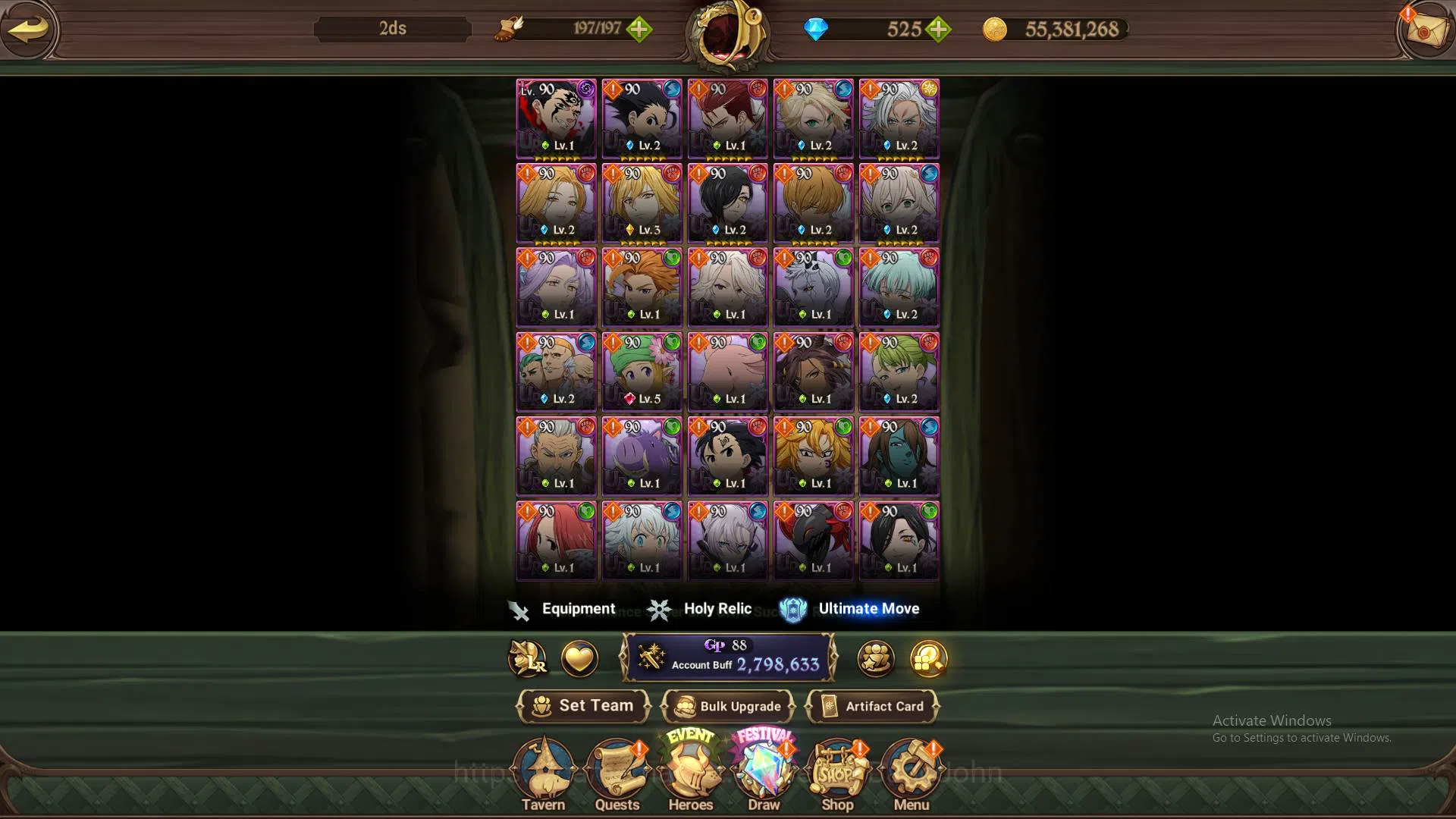 The Seven Deadly Sins: Grand Cross Accounts Others ASIA|2.79MM CC||1LR elizabeth|UR Salos,Sabunak,Meresca,Souls 10