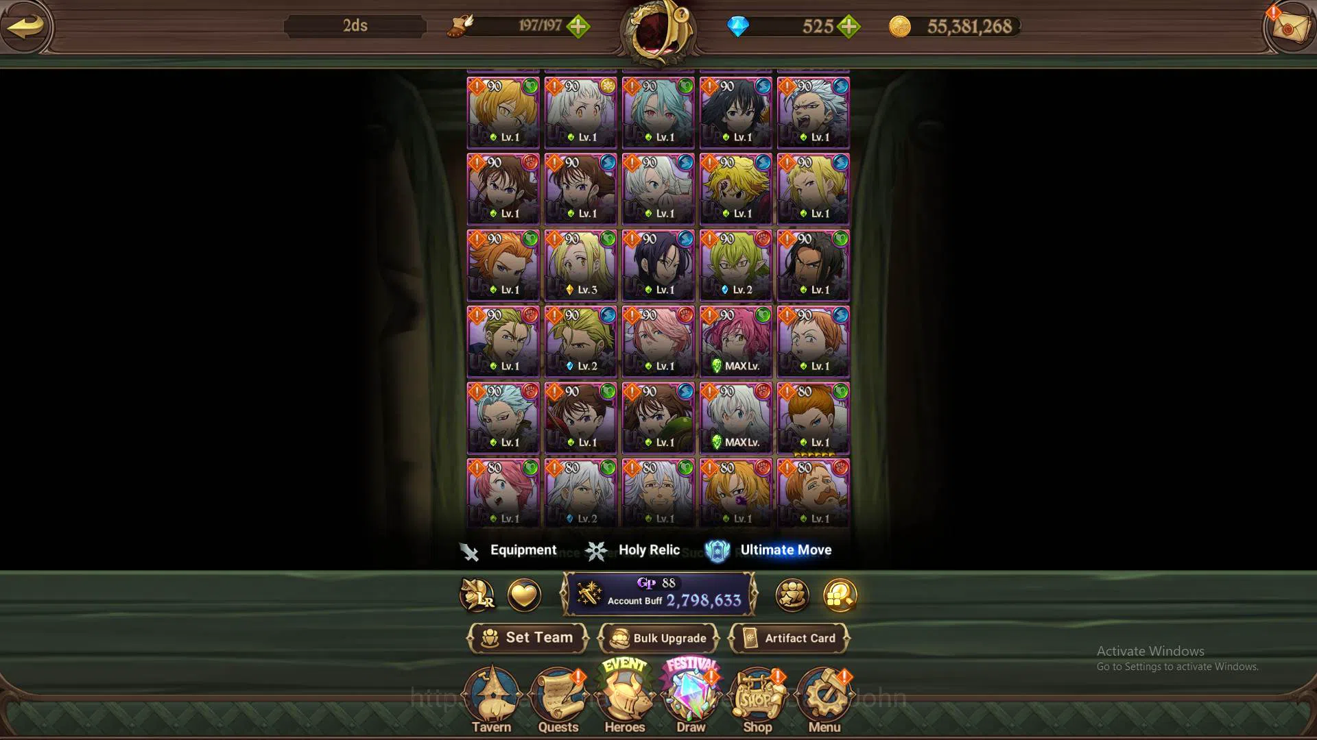 The Seven Deadly Sins: Grand Cross Accounts Others ASIA|2.79MM CC||1LR elizabeth|UR Salos,Sabunak,Meresca,Souls 11