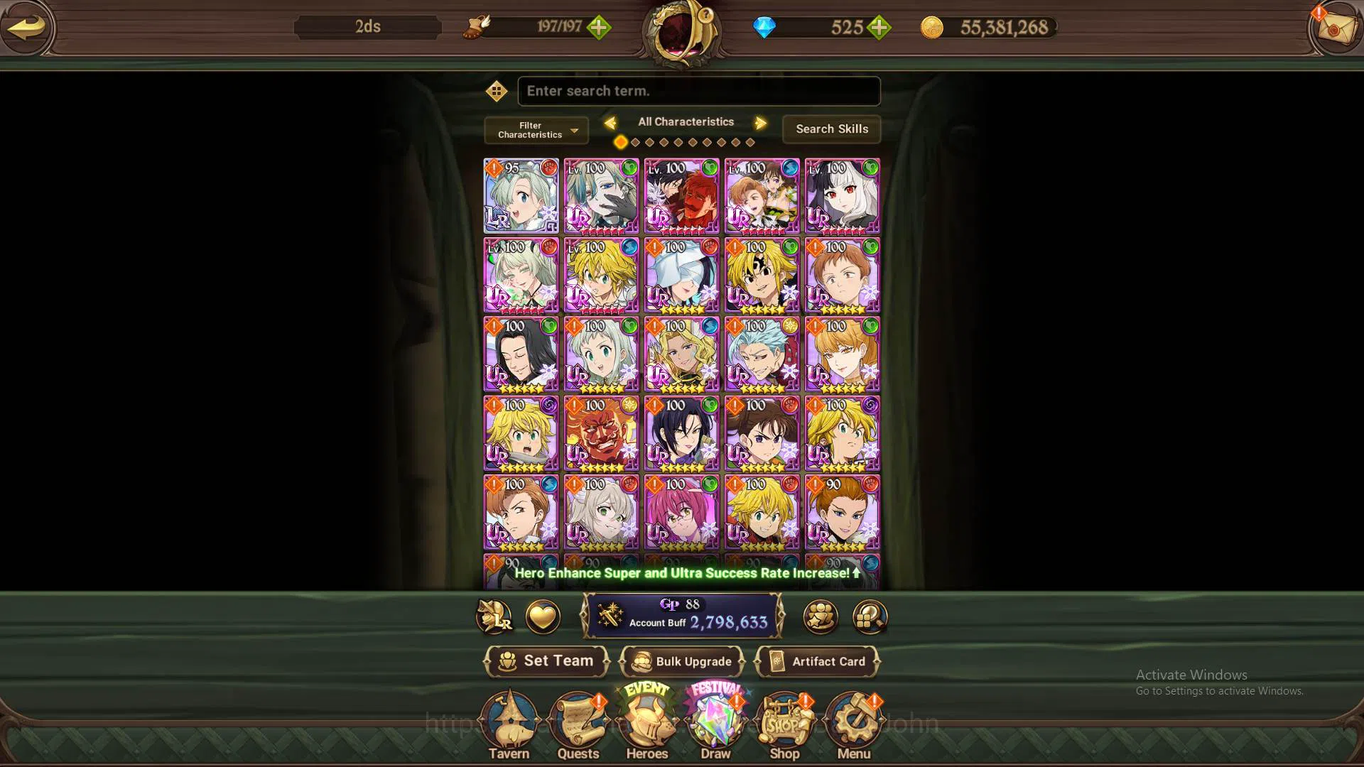 The Seven Deadly Sins: Grand Cross Accounts Others ASIA|2.79MM CC||1LR elizabeth|UR Salos,Sabunak,Meresca,Souls 8