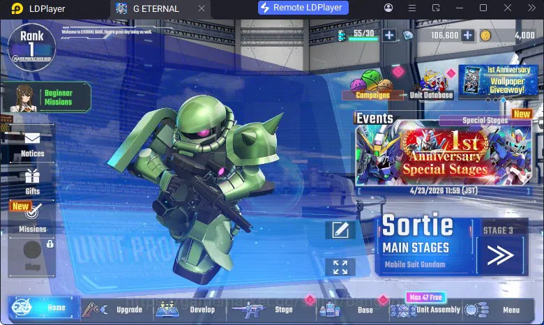SD Gundam G Generation ETERNAL Accounts Global Rank 1 | FreshStory | 106+K Diamond, Selector Banner On, 8Gundam SSR+ 1Supp 6