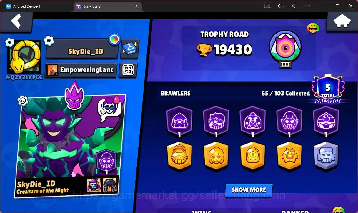 Brawl Stars Accounts Global | 19430 Thropy|65 Brawler|16 Max Hypercharg image 2