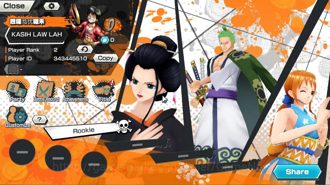 One Piece Bounty Rush Accounts Starter Global|3EX|5elder Nusjuro,Onigashima Kaido,WI Trafalgar Law|Rank 2