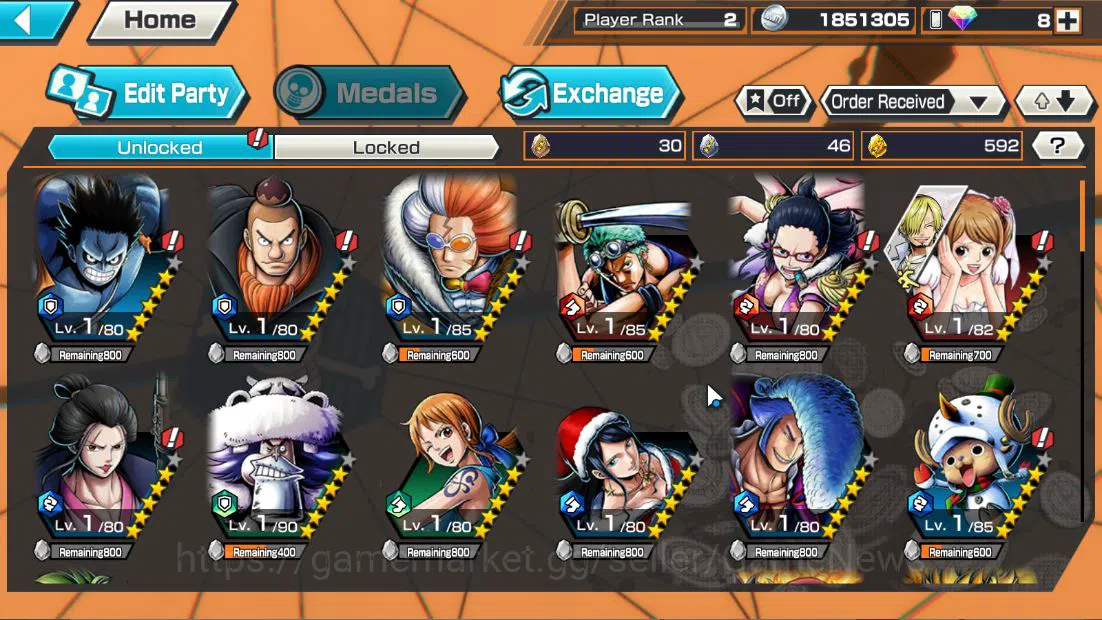 One Piece Bounty Rush Accounts Starter Global|3EX|5elder Nusjuro,Onigashima Kaido,WI Trafalgar Law|Rank 4