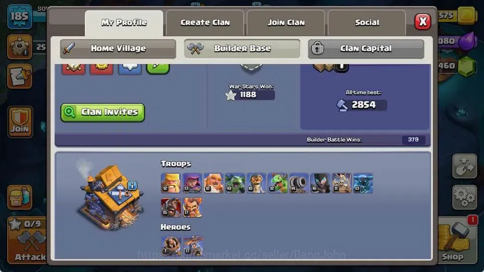 Clash of Clans Accounts Global | TH 17-BH 10 | LVL 185 | HH 9 | AQ 74 ,MP image 16