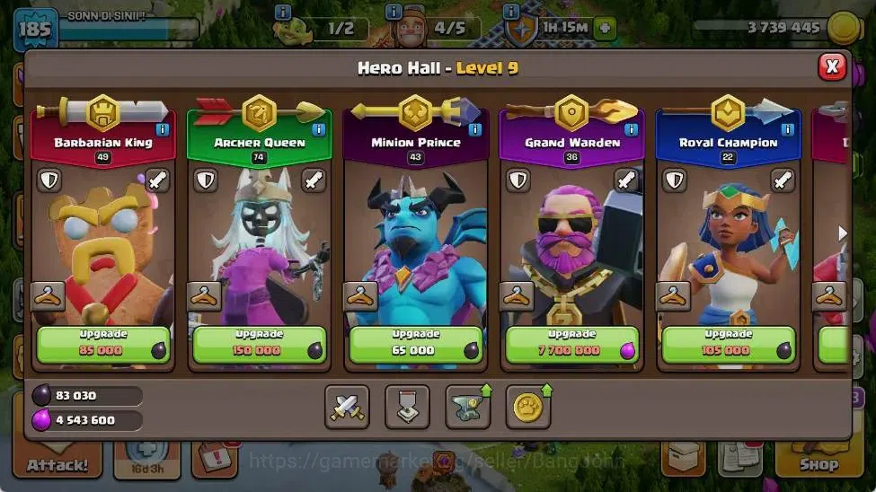 Clash of Clans Accounts Global | TH 17-BH 10 | LVL 185 | HH 9 | AQ 74 ,MP image 6