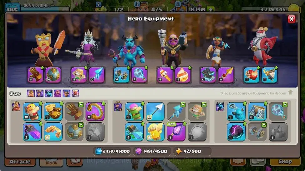 Clash of Clans Accounts Global | TH 17-BH 10 | LVL 185 | HH 9 | AQ 74 ,MP image 8