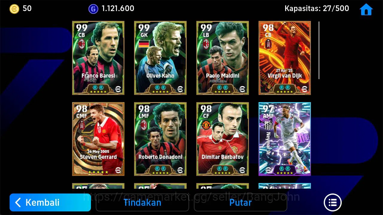 eFootball Accounts Android, Pwr 3188, maldini epic, van djik big, don image 5