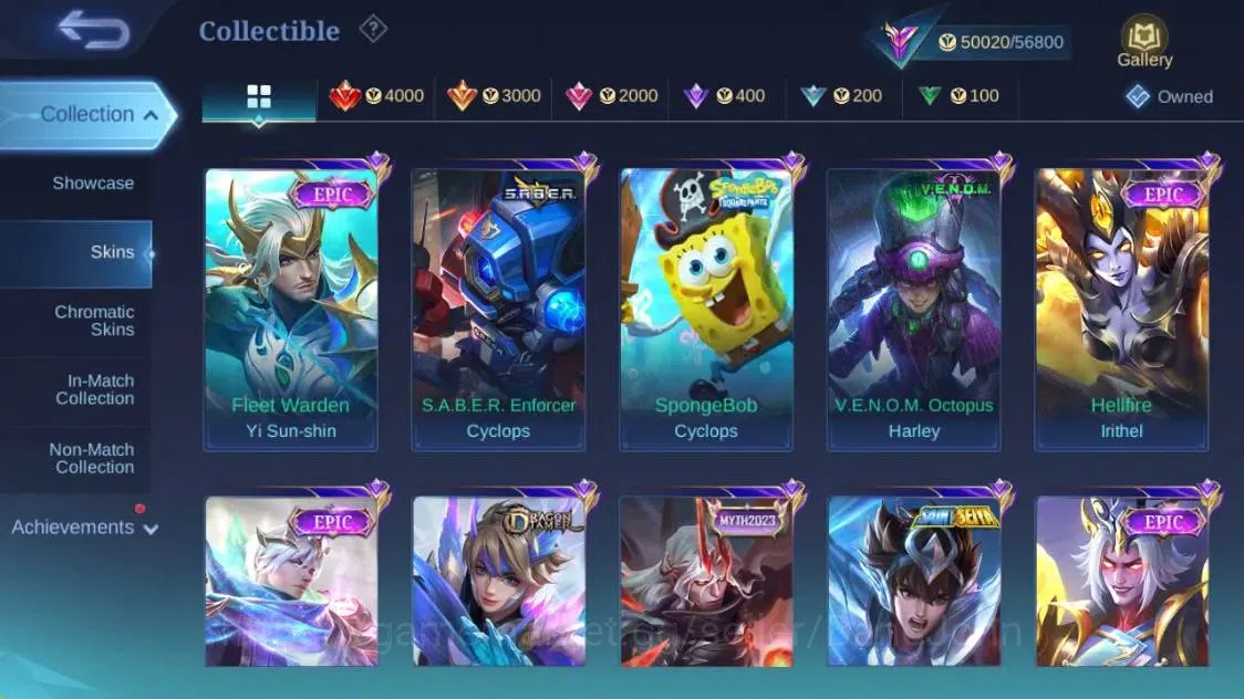 Mobile Legends: Bang Bang Accounts Global|Hero 132|Skin 260|Renowned|KOF Karina|STUN  image 15