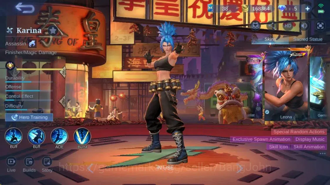 Mobile Legends: Bang Bang Accounts Global|Hero 132|Skin 260|Renowned|KOF Karina|STUN  image 8