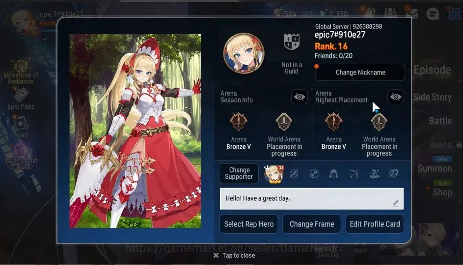 Epic Seven Accounts GLOBAL Unverif|New Era|7 ML(Salome,Straze,LC Bello image 2