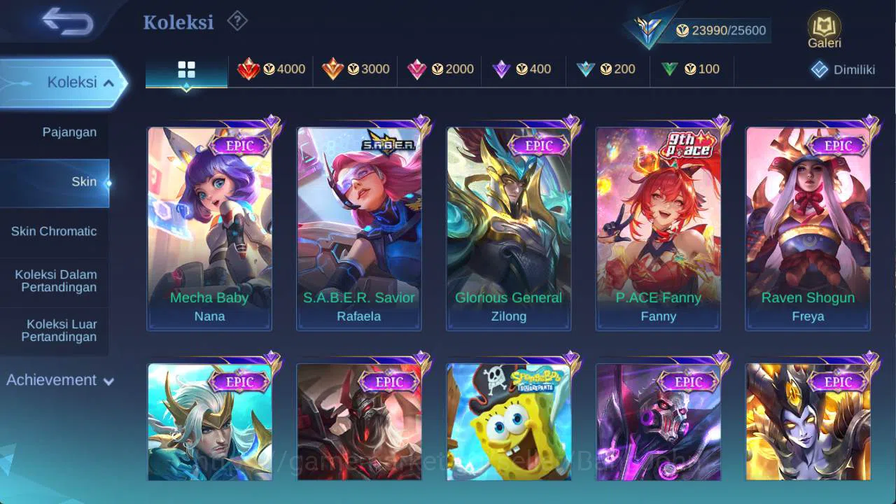 Mobile Legends: Bang Bang Accounts Others hero 85 skin 104 cc pharsa, saber rafaela, epic irithel, blazing esme christ 4