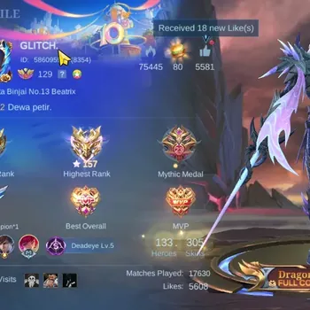 Mobile Legends: Bang Bang Accounts Collector Hero 133|Skin 305|Ex Immo 157|Recall Seal of Anvil|Ruby Aspirants,Karina