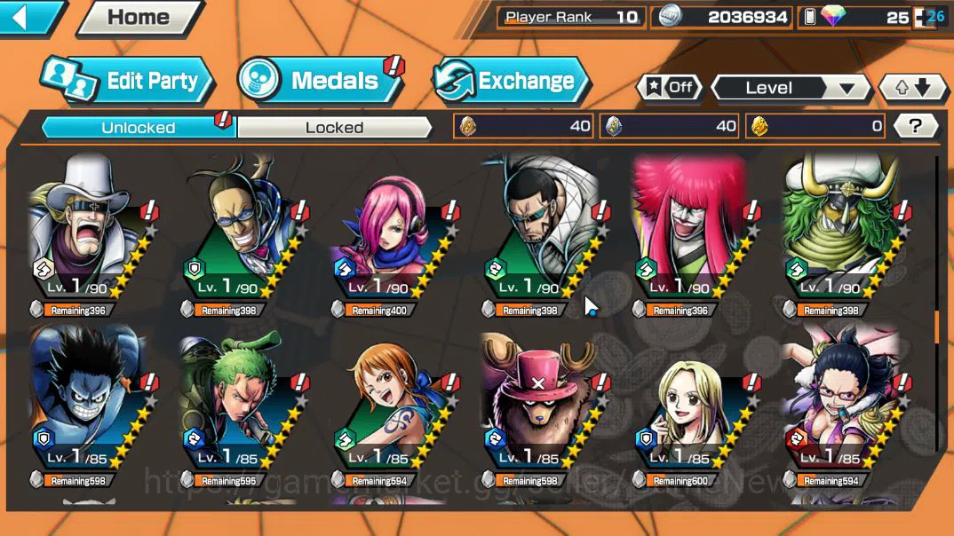 One Piece Bounty Rush Accounts Global|3 EX 1 MAX|Devine Shanks,5Elder Nusjuro,Fil image 10
