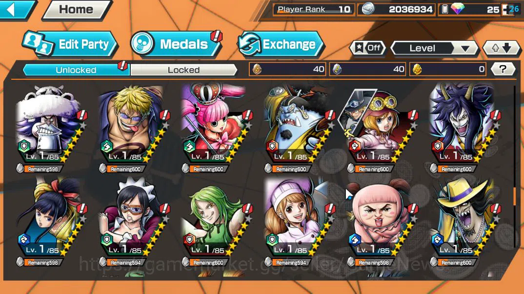 One Piece Bounty Rush Accounts Global|3 EX 1 MAX|Devine Shanks,5Elder Nusjuro,Fil image 11