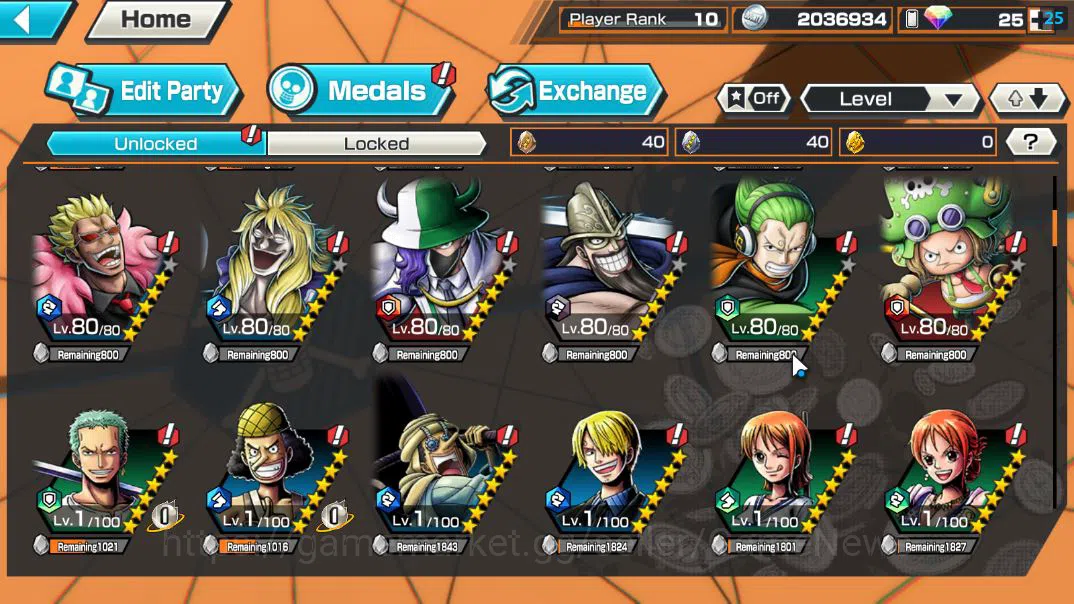 One Piece Bounty Rush Accounts Global|3 EX 1 MAX|Devine Shanks,5Elder Nusjuro,Fil image 6