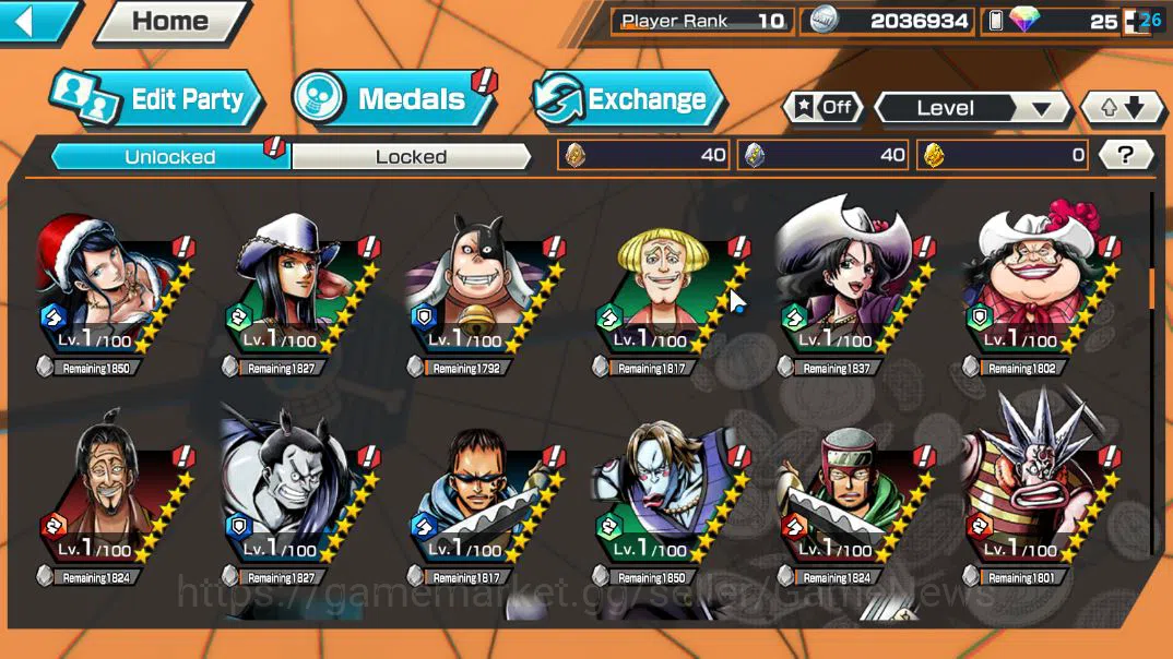One Piece Bounty Rush Accounts Global|3 EX 1 MAX|Devine Shanks,5Elder Nusjuro,Fil image 7