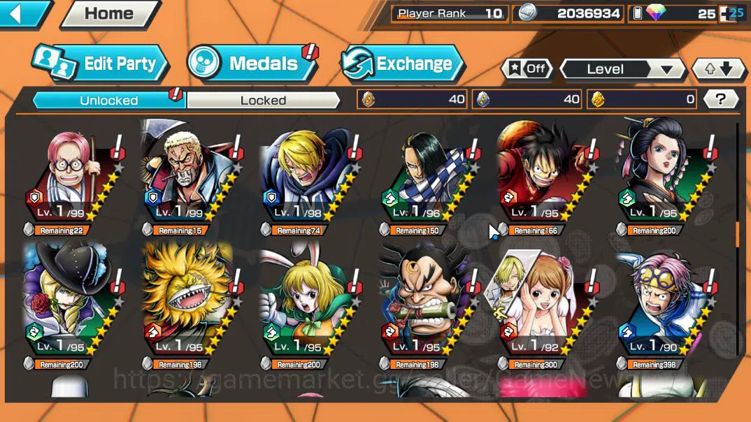 One Piece Bounty Rush Accounts Global|3 EX 1 MAX|Devine Shanks,5Elder Nusjuro,Fil image 9