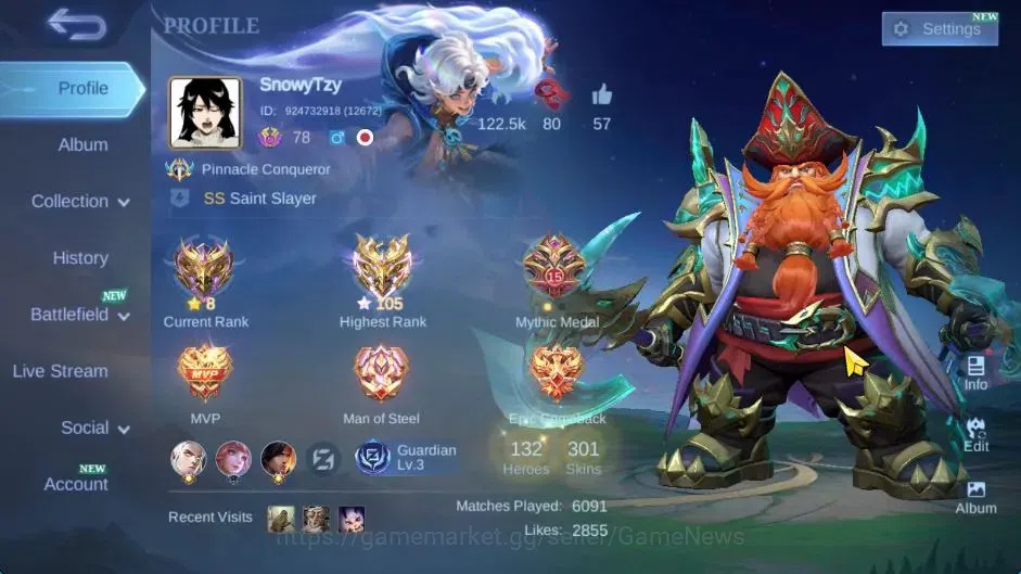Mobile Legends: Bang Bang Accounts Hero 132|Skin 301|High Immo 105|Sanrio Floryn,KOF image 2