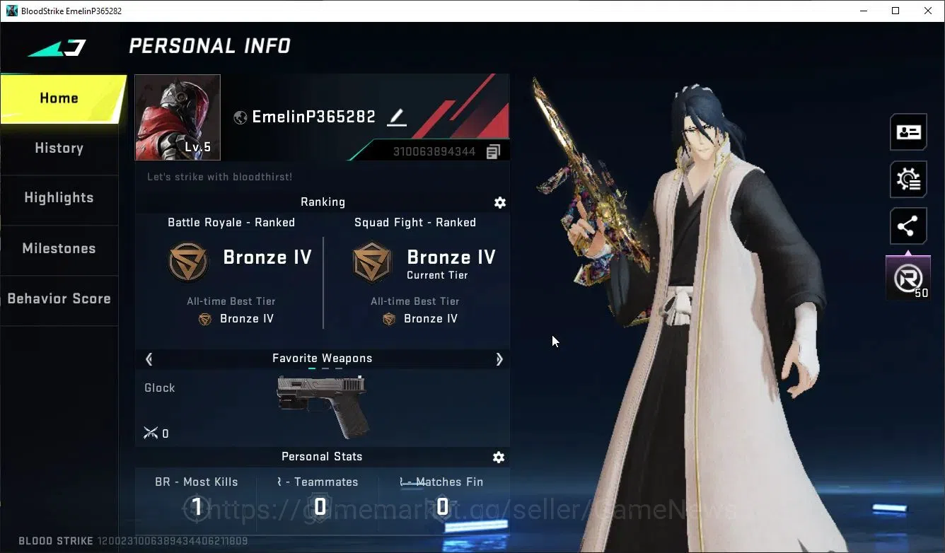 Blood Strike Accounts ASIA|ETERNAL Lv2 AUG-Empyrean+1 ULTRA [P90-Phantom image 2