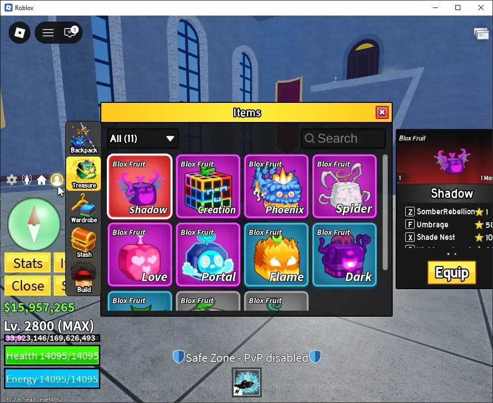 Roblox Accounts Blox Fruit|Lv 2800|Sharkman Karate|14M Beli 15K Frag|1 Myth Wp [Hallow Scythe] 1 Myth Fruit [Shadow]|Human 3