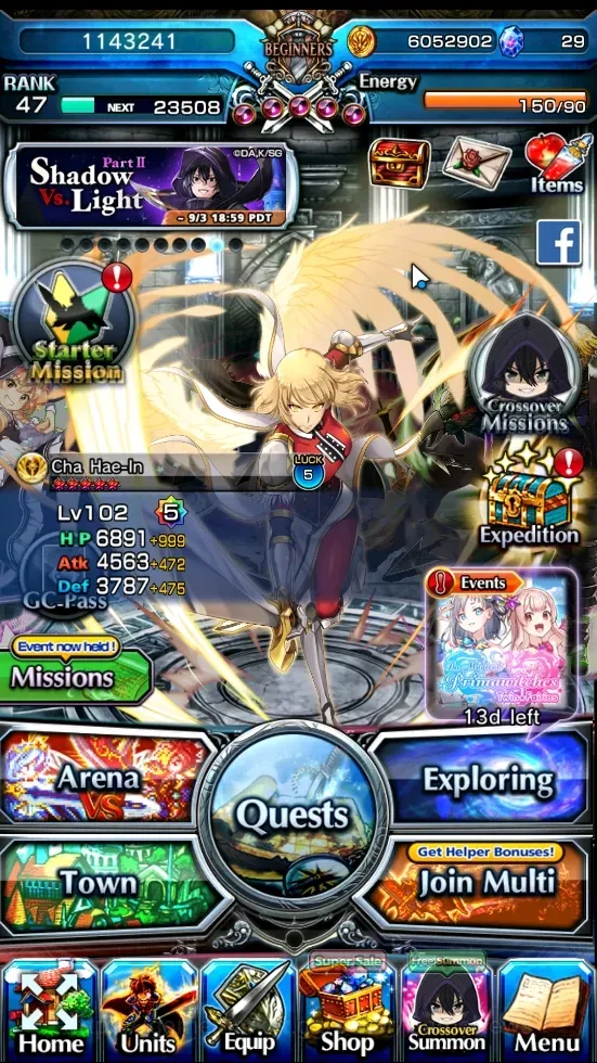 Grand Summoners Accounts End-Game Global|Rank 47|6 Ascend+10 TW|(DLS Rimuru,Marisa K,Cha Hae-in Etc)+TW Isliid HP,WH Fen 1