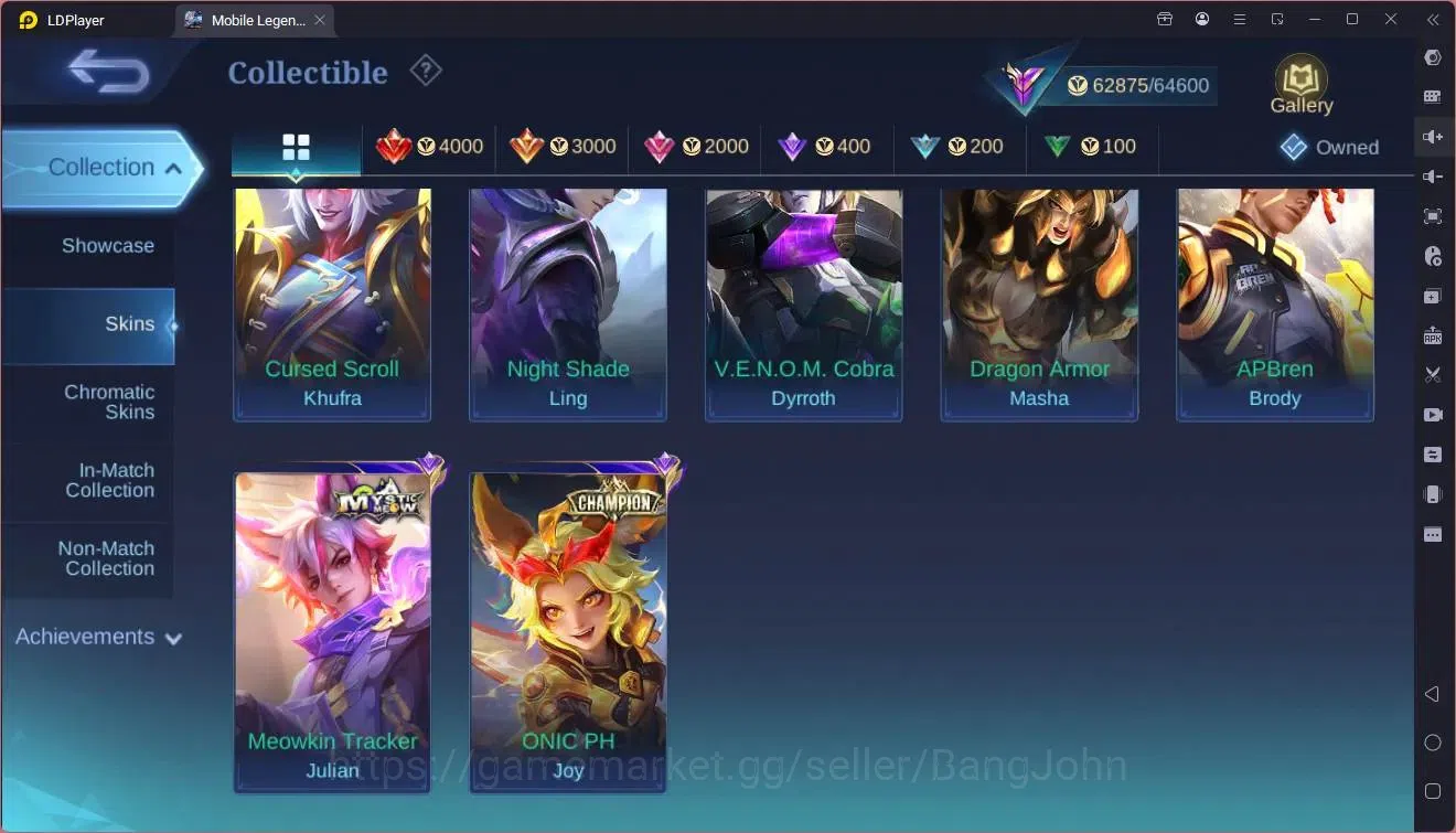 Mobile Legends: Bang Bang Accounts Global|Hero 130|Skin 274|Renowned|Legend Lunox|KOF image 11