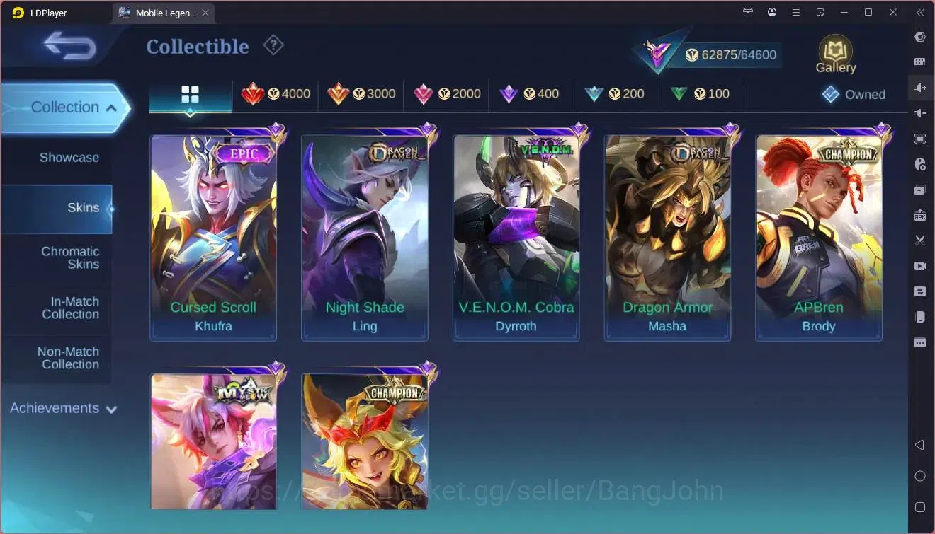 Mobile Legends: Bang Bang Accounts Global|Hero 130|Skin 274|Renowned|Legend Lunox|KOF image 12
