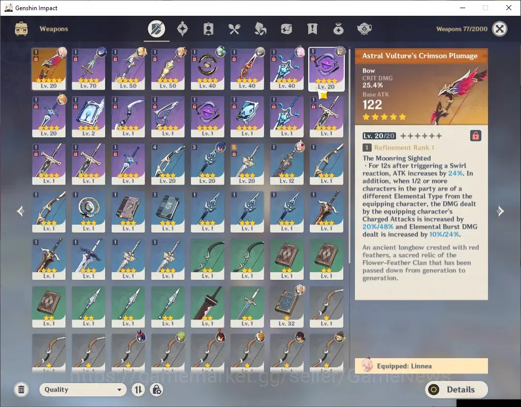 Genshin Impact Accounts ASIA|AR 41|2 Limited + 1 (*5Weapon)|Linnea,Flins|A image 3