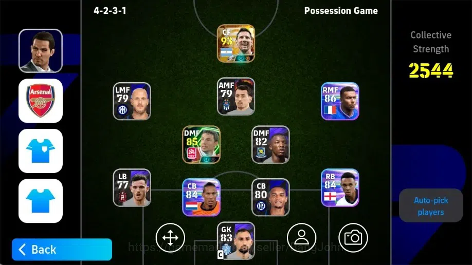 eFootball Accounts Legends & Iconic Players Mobile|PW 2544|New Lionel Messi BigT,Mark Van Bommel Epic,Andrly Shevchenko 1