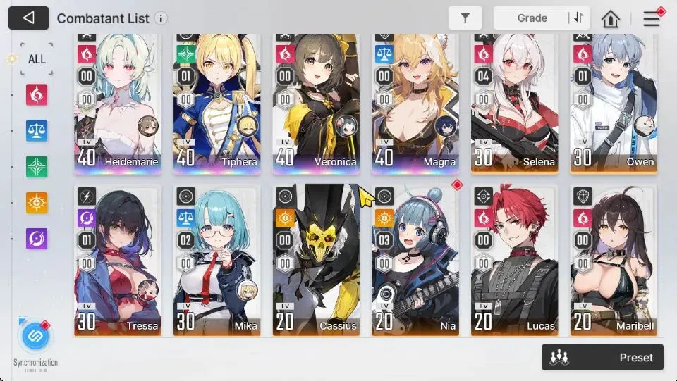Chaos Zero Nightmare Accounts GLOBAL Lv33|4 SSR[Heidemarie,TipheraM1+Sign,Veroni image 3