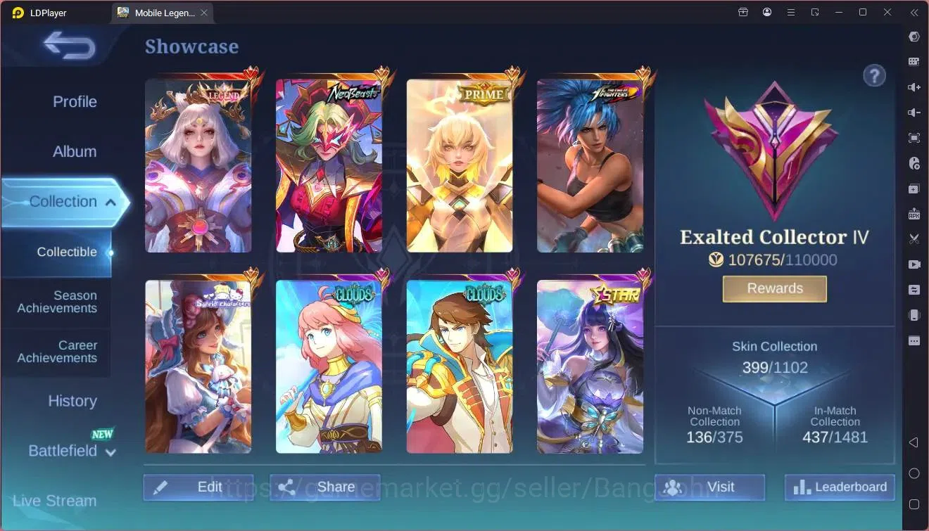 Mobile Legends: Bang Bang Accounts GLOBAL Hero 132 Skin 399|Legend Lunox|Neobeasts Ph image 20