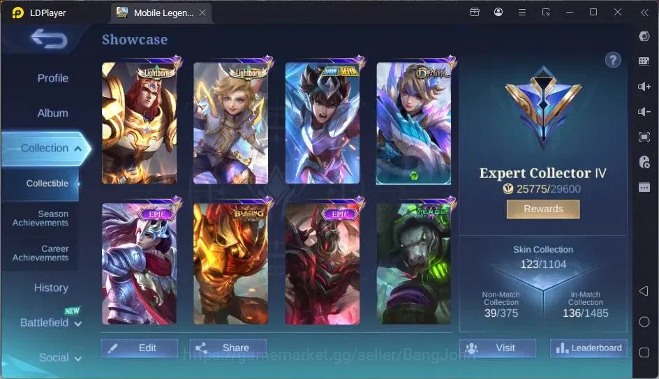 Mobile Legends: Bang Bang Accounts Global|Skin 123|Expert|Collab Badang+Vale|Lightbor image 12