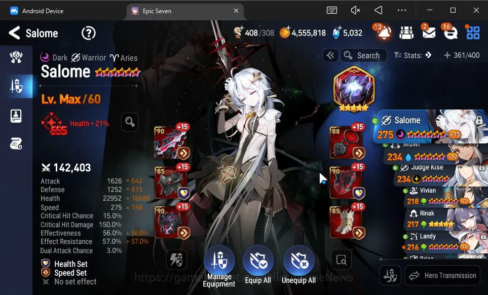 Epic Seven Accounts GLOBAL Unverif|11 ML(Salome,LOT Scales,BYSHwayoung image 6