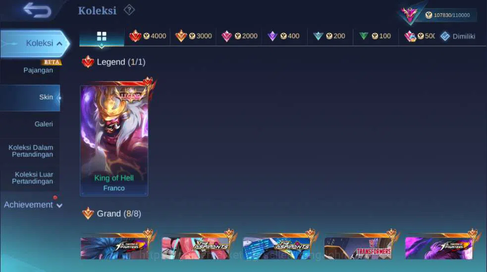 Mobile Legends: Bang Bang Accounts Others Hero 126 | Skin 301 | Legend Franco,  Aspirant Layla+Ruby, KOF Dyrroth, Collector 11
