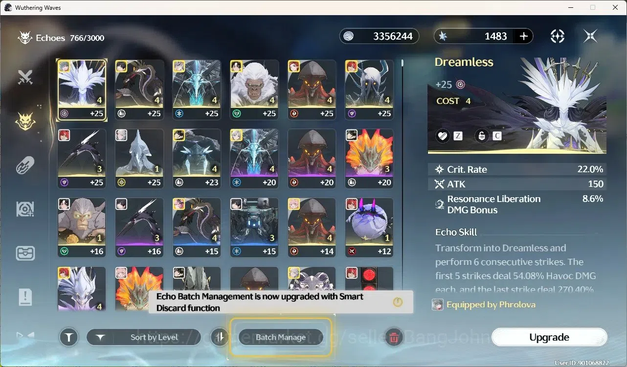 Wuthering Waves Accounts Starter SEA|UL 60|Rank 5|6 Char Limited[Phrolova]+Sign,Jinshi,Yinlin,Chisa,Carlotta,Rebecca|1483 5