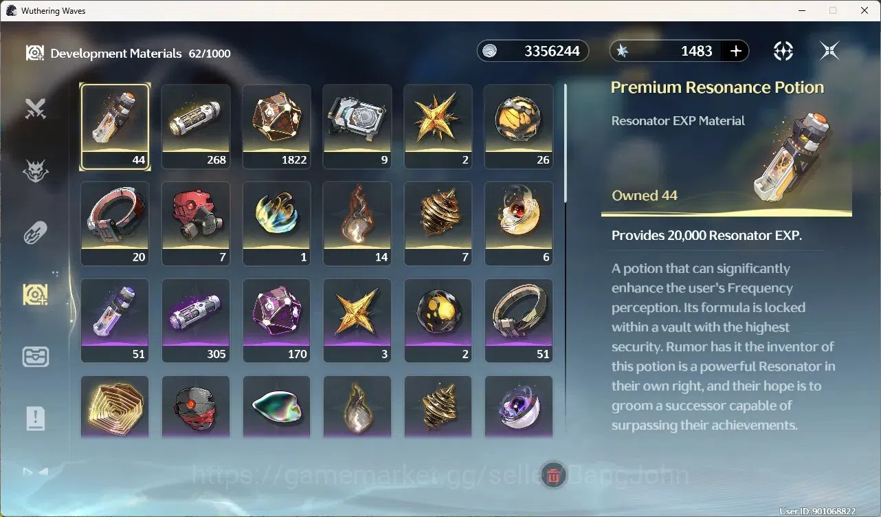 Wuthering Waves Accounts Starter SEA|UL 60|Rank 5|6 Char Limited[Phrolova]+Sign,Jinshi,Yinlin,Chisa,Carlotta,Rebecca|1483 7