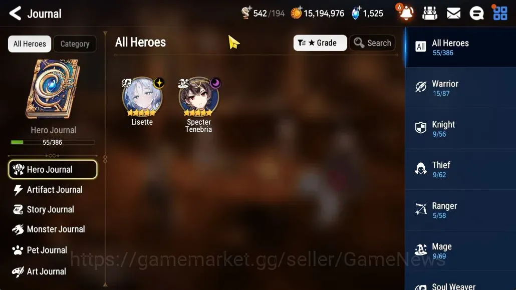 Epic Seven Accounts Limited Hero GLOBAL UnVerif|NewEra| 2 ML (Lisette,Specter Tenebria)+Saria,Sharun,Iseria,etc|100 MM+4,3K 1