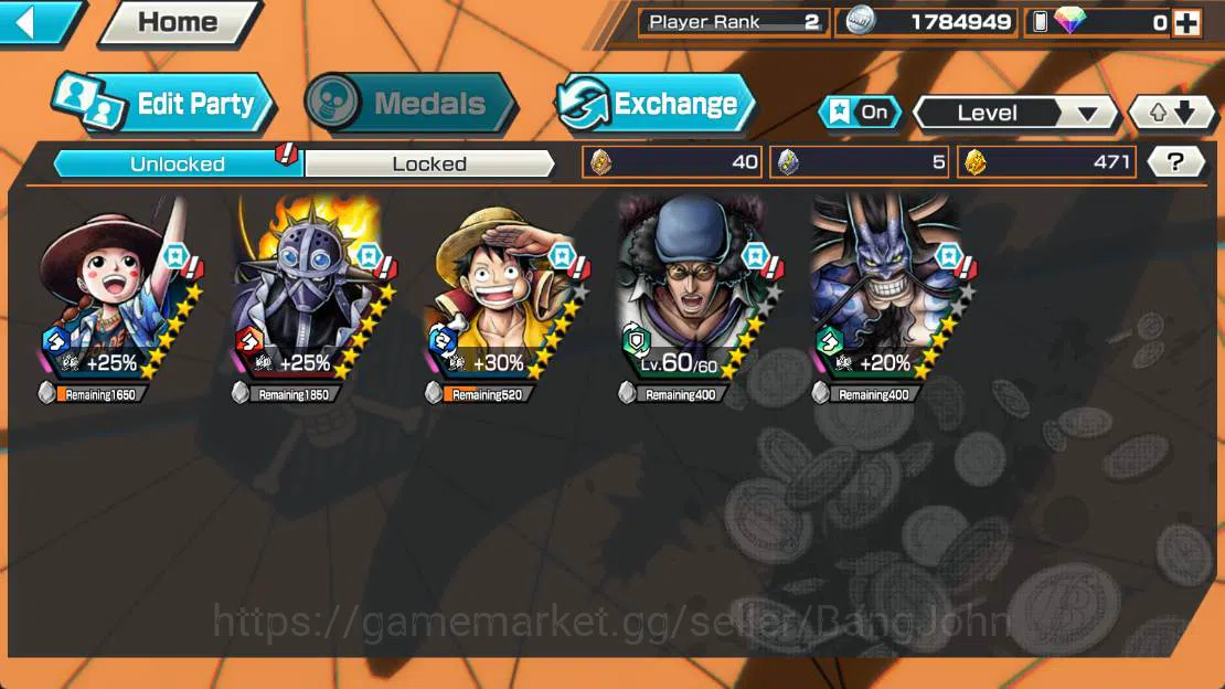 One Piece Bounty Rush Accounts GLOBAL|EX 3| BP kuzan, Become king D luffy, Onigha image 2