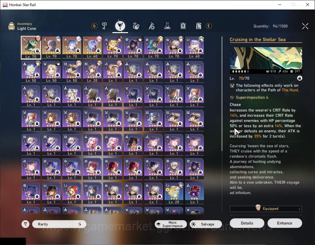 Honkai Star Rail Accounts Mid Game Asia|TL 59|Aglaea+Archer Prem Team|9 Limited|Yao 4