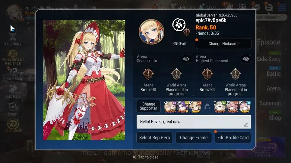 Epic Seven Accounts GLOBAL UnVerif|New Era|7 ML(BoRunka,Rhianna&Luciel image 2