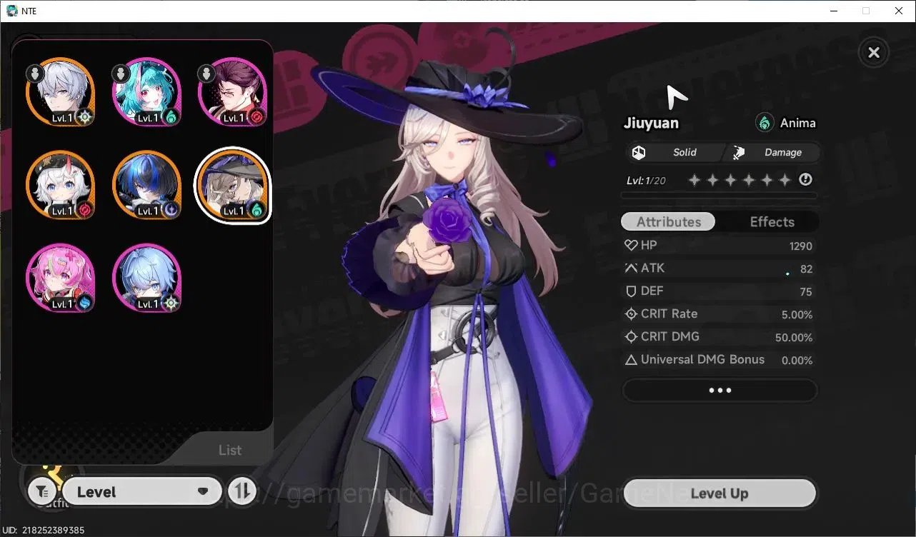 Neverness to Everness Accounts Global EU|HL 3| 3 SSR Jiuyuan, Daffodill, Sakiri |4 SR|Underboss Glider + Tiger Incoming Car 1