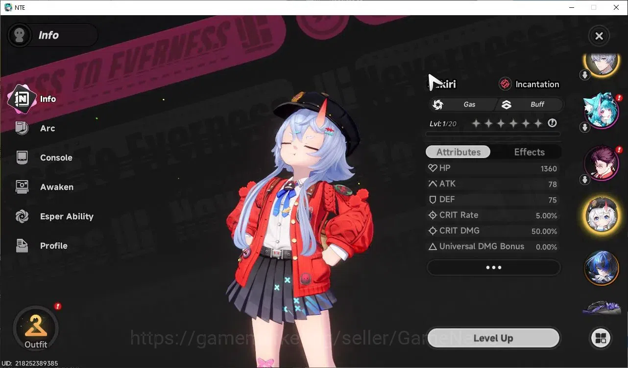Neverness to Everness Accounts Global EU|HL 3| 3 SSR Jiuyuan, Daffodill, Sakiri |4 SR|Underboss Glider + Tiger Incoming Car 3